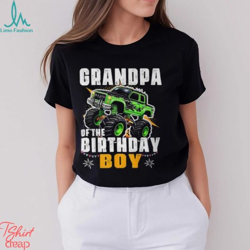 Grandpa Of The Birthday Boy Monster Truck Birthday Family T Shirt