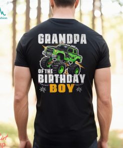 Grandpa Of The Birthday Boy Monster Truck Birthday Family T Shirt