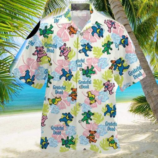 Grateful Dead Dancing Bears Hibiscus 2024 Trendy Hawaiian Shirt