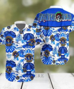 Grateful Dead Hibiscus Tropical Blue White 2024 Trendy Hawaiian Shirt