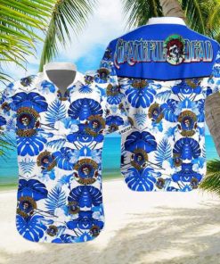 Grateful Dead Hibiscus Tropical Blue White 2024 Trendy Hawaiian Shirt