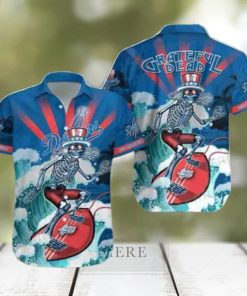 Grateful Dead Skeleton Surfing Los Angeles Dodgers 2024 Trendy Hawaiian Shirt