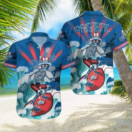 Grateful Dead Skeleton Surfing Los Angeles Dodgers 2024 Trendy Hawaiian Shirt