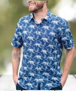 Grateful Dead Surfing Skeleton Blue And White 2024 Trendy Hawaiian Shirt