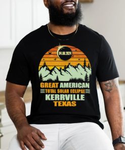 Great American Kerrville Texas Total Solar Eclipse 2024 Vintage Sunset Mountain T Shirt