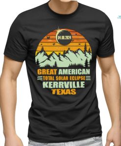 Great American Kerrville Texas Total Solar Eclipse 2024 Vintage Sunset Mountain T Shirt