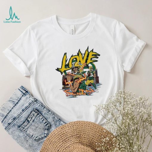 Green Bay Packers Jordan Love fire shirt