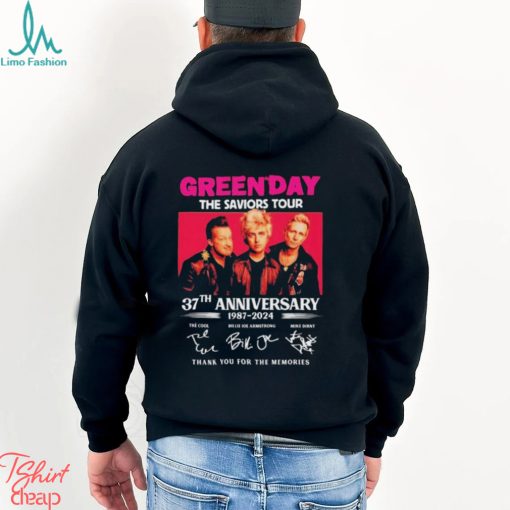 Green Day The Saviors Tour 37th Anniversary 1987 2024 Thank You For The Memories Signatures Shirt