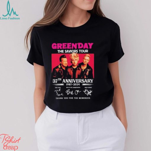 Green Day The Saviors Tour 37th Anniversary 1987 2024 Thank You For The Memories Signatures Shirt