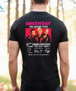 Green Day The Saviors Tour 37th Anniversary 1987 2024 Thank You For The Memories Signatures Shirt
