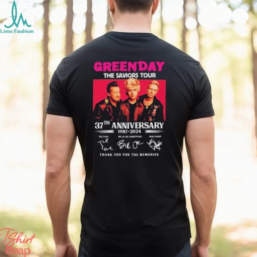 Green Day The Saviors Tour 37th Anniversary 1987 2024 Thank You For The Memories Signatures Shirt