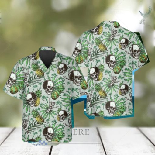 Green Pineapple Skull Hawaiian Shirt Impressive Gift