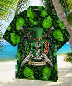 Green Skull Saint Patricks Day Aloha Hawaiian Shirt Impressive Gift Unisex