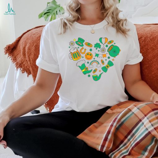 Green St Patricks Day Doodles Four Leaf Clover shirt