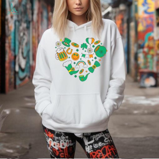 Green St Patricks Day Doodles Four Leaf Clover shirt