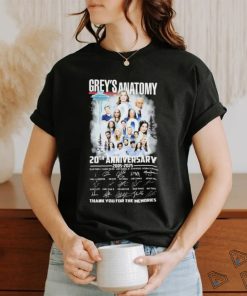 Grey’s Anatomy 20th Anniversary 2005 2025 Thank You For The Memories Signature Shirt