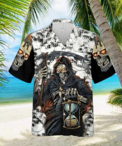 Grim Reaper Keeps Track Of Time Skull Hawaiian Shirt For Men Women