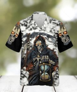 Grim Reaper Keeps Track Of Time Skull Hawaiian Shirt For Men Women