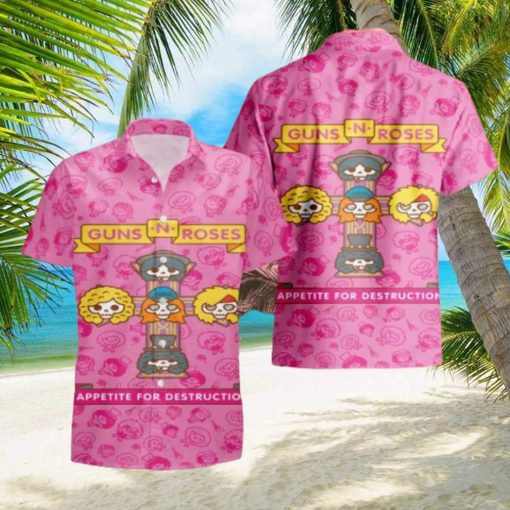 Guns N Roses Appetite For Destruction Chibi Cute Pink 2024 Summer Trend Fan Gifts Hawaiian Shirt