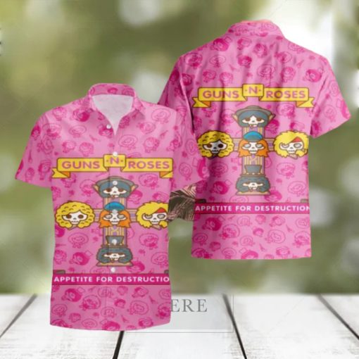 Guns N Roses Appetite For Destruction Chibi Cute Pink 2024 Summer Trend Fan Gifts Hawaiian Shirt