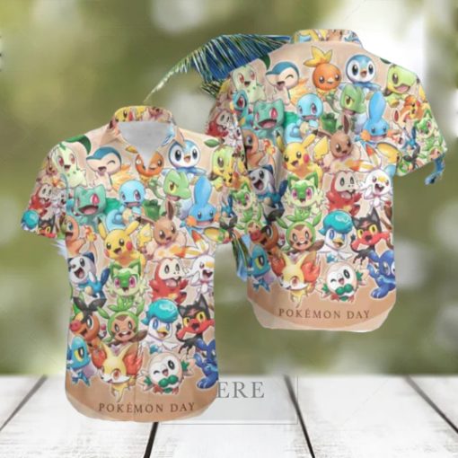 Happy Pokemon Day 2024 Cute Fan Gifts Summer Trend Hawaiian Shirt