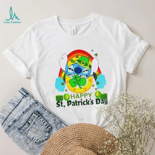 Happy St. Patrick’s day Stitch rainbow shamrocks shirt