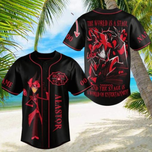 Hazbin Hotel Alastor The World Is Stage And The Stage Is A World Of Entertainment Custom Baseball Jersey