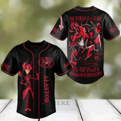 Hazbin Hotel Alastor The World Is Stage And The Stage Is A World Of Entertainment Custom Baseball Jersey