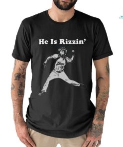 He Is Rizzin Funny Baseball Retro Christian T shirt