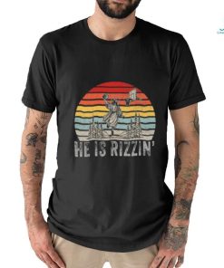 He Is Rizzin Funny Basketball Retro Christian Religious T shirt