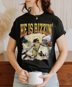 He Is Rizzin Funny Easter Jesus Playing Basketball He Is Rizzin T shirt