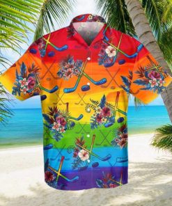 Hockey LGBT Hawaiian Shirt For Supporting LGBT, Hockey Lover Gift Idea