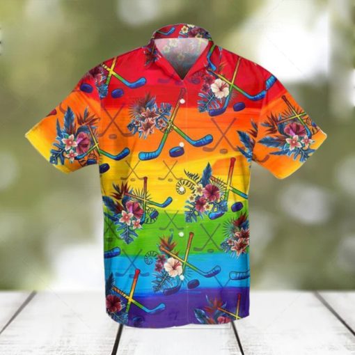 Hockey LGBT Hawaiian Shirt For Supporting LGBT, Hockey Lover Gift Idea