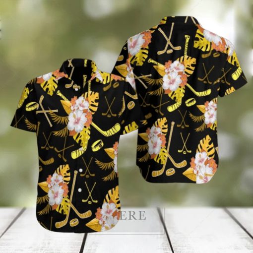 Hockey Tropical Puck Hawaiian Shirt For Men Women