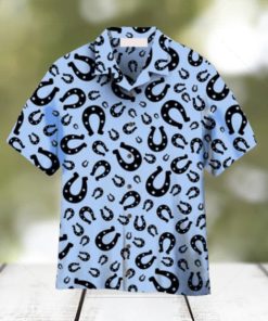 Horseshoes Light Blue Hawaiian Shirt