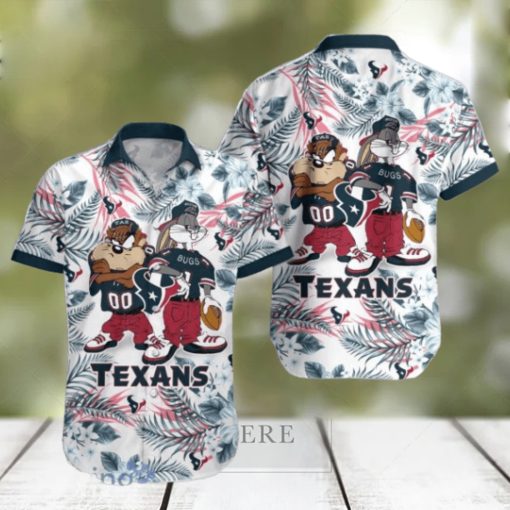 Houston Texans Hawaiian Shirt Taz and Bugs For NFL Team