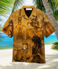 I Love The Myths Of Ancient Egyptian Cat Yellow Hawaiian Shirt