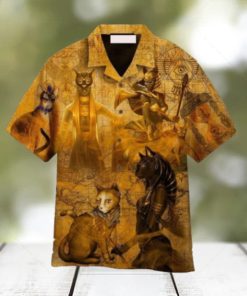 I Love The Myths Of Ancient Egyptian Cat Yellow Hawaiian Shirt