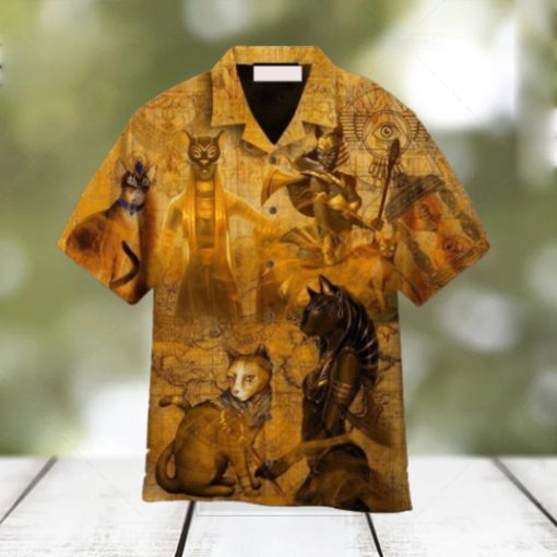 I Love The Myths Of Ancient Egyptian Cat Yellow Hawaiian Shirt