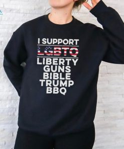 I Support LGBTQ Liberty Guns Bible Trump Bbq Shirt