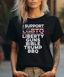 I Support LGBTQ Liberty Guns Bible Trump Bbq Shirt