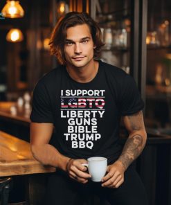 I Support LGBTQ Liberty Guns Bible Trump Bbq Shirt