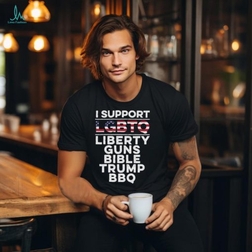 I Support LGBTQ Liberty Guns Bible Trump Bbq Shirt