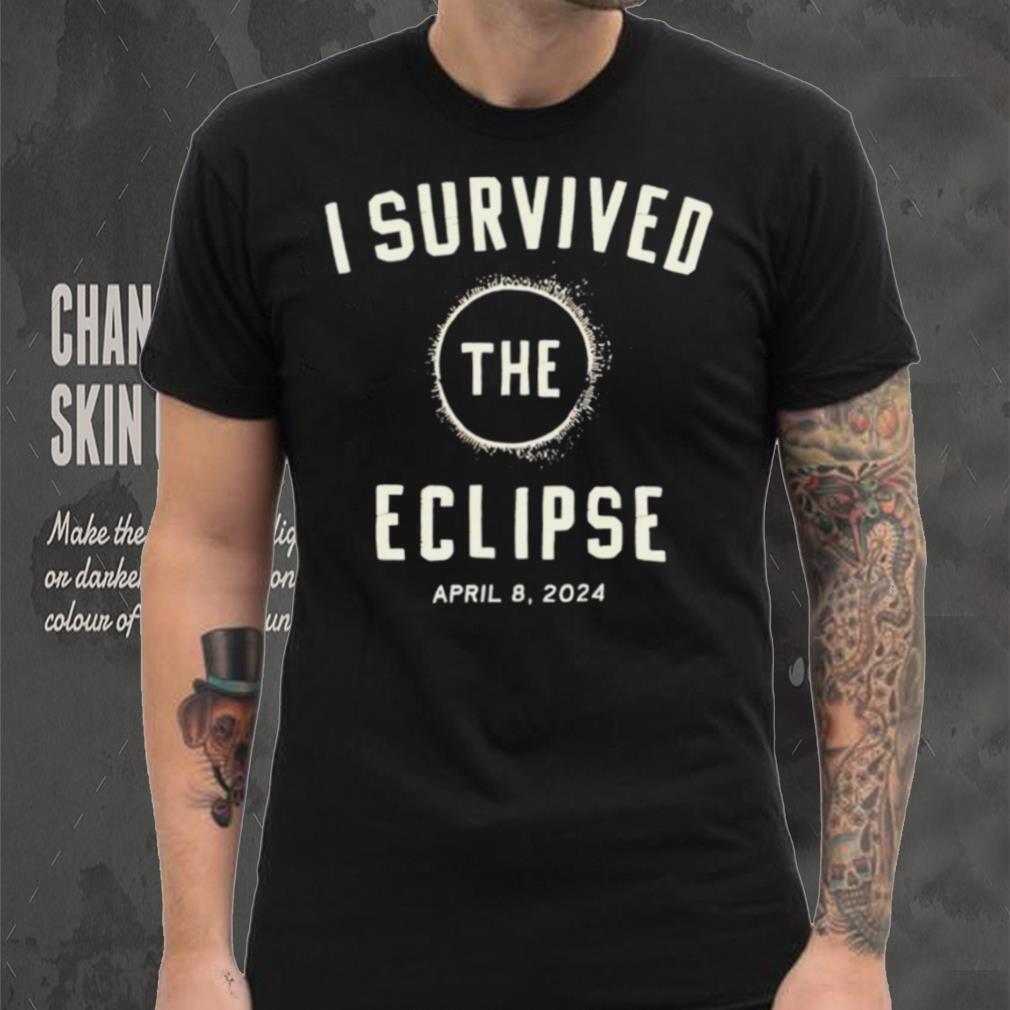 I survived the eclipse april 8 2024 text shirt shirt black I survived the eclipse april 8 2024 text shirt shirt black