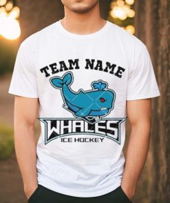 Ice Hockey Mascot Whales Team Blue Whales School Sports shirt