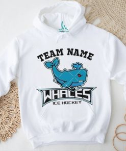 Ice Hockey Mascot Whales Team Blue Whales School Sports shirt