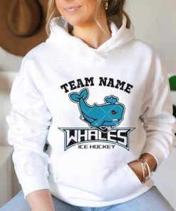 Ice Hockey Mascot Whales Team Blue Whales School Sports shirt