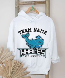 Ice Hockey Mascot Whales Team Blue Whales School Sports shirt
