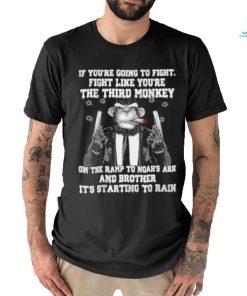 If You’Re Going To Fight Fight Like The Third Monkey Starting To Rain Donkey Smoking T Shirt