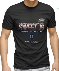 Illinois Fighting Illini Sweet 16 DI Men’s Basketball 2024 The Road To Phoenix Shirt